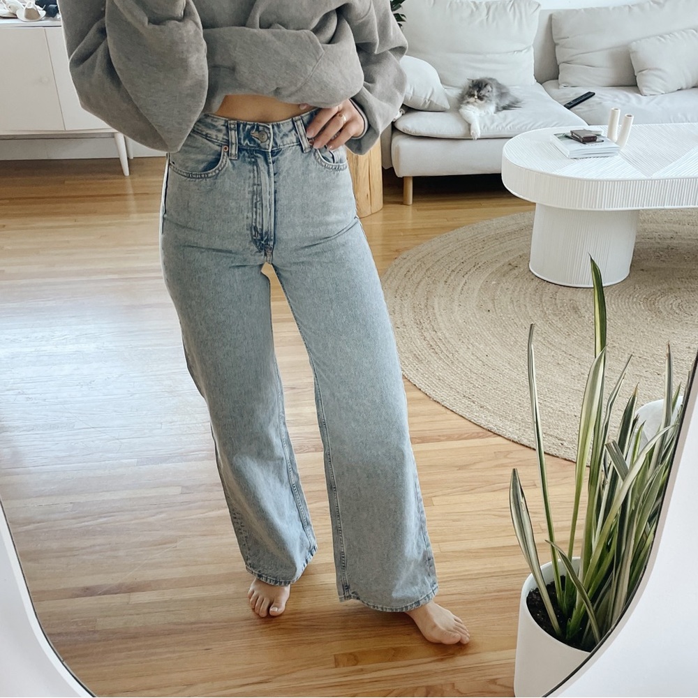 Wide leg high rise Jeans H&M